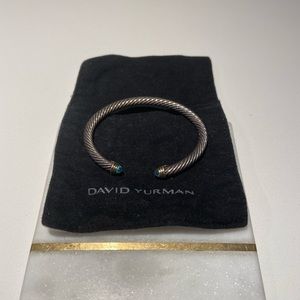 David Yurman cable Bracelet Blue Topaz 18K Gold